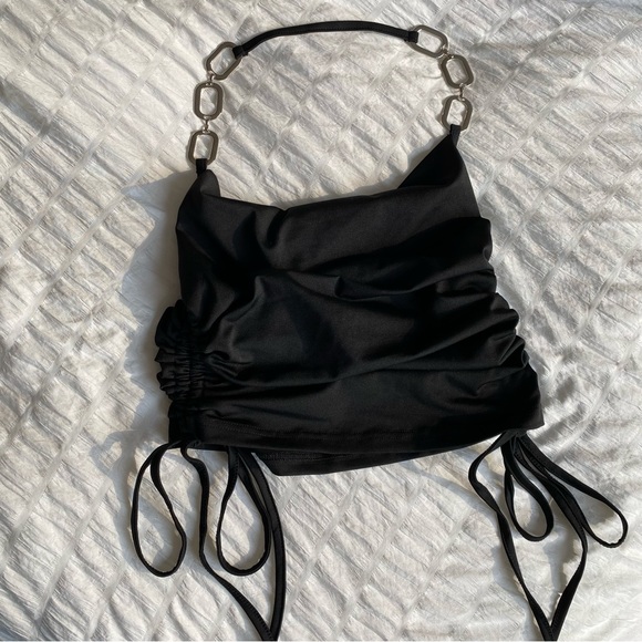 Verge Girl Chain Halter Crop Top with Ties - Picture 1 of 5